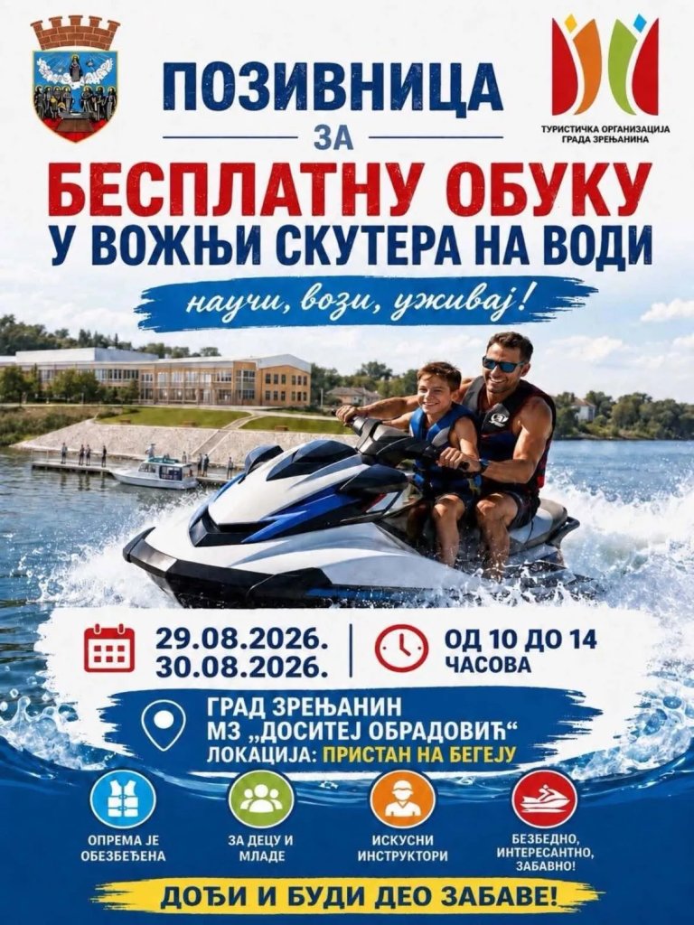 Fotografija: Besplatna obuka za vožnju skutera na vodi ovog vikenda na Begeju