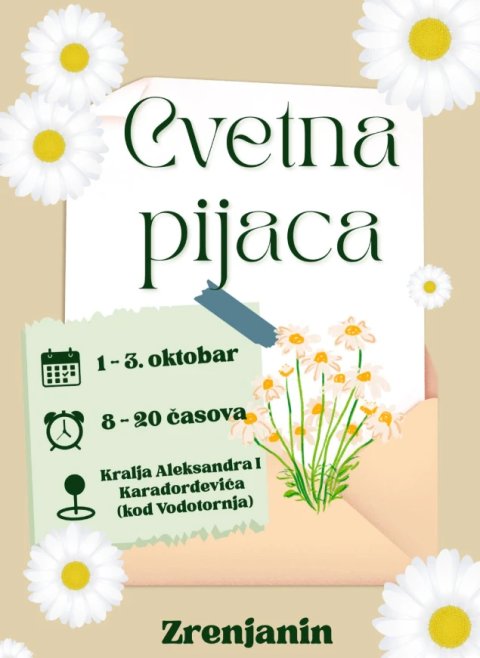 Fotografija: Cvetna pijaca od 1. do 3. oktobra kod Vodotornja u Zrenjaninu