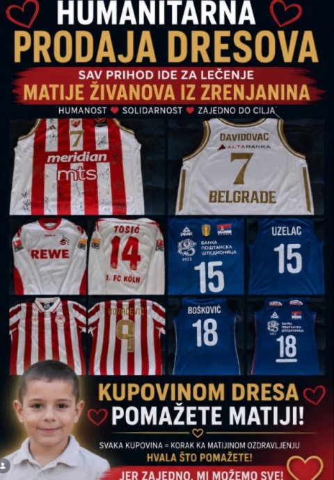 Fotografija: Humanitarna prodaja dresova za Matiju