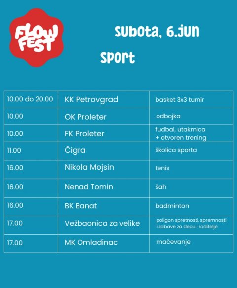 Fotografija 3 od 3: Flow fest Šumica - novi porodični festival u Zrenjaninu (program)